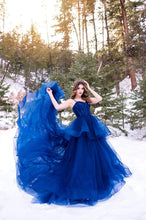 Load image into Gallery viewer, Puffy Prom Dress 2023 Ball Gowns Sweetheart Neck Horsehair Tulle Spaghetti Straps Corset Back