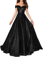 Load image into Gallery viewer, Prom Dress 2023 A-line Sequin Off the Shoulder