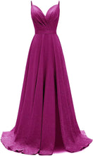 Load image into Gallery viewer, Prom Dress 2023 Glitter Side Split Spaghetti Straps