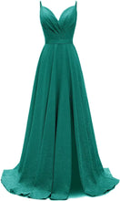 Load image into Gallery viewer, Prom Dress 2023 Glitter Side Split Spaghetti Straps