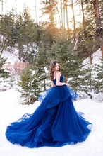 Load image into Gallery viewer, Puffy Prom Dress 2023 Ball Gowns Sweetheart Neck Horsehair Tulle Spaghetti Straps Corset Back
