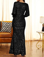 Load image into Gallery viewer, Prom Dresses 2023 with Long Sleeves V Neck Sequin