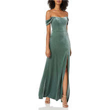Load image into Gallery viewer, Prom Dress 2023 Velvet Off the Shoulder Slit