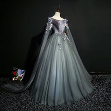 Load image into Gallery viewer, Fairy Prom Dress 2023 Puffy Tulle with Appliques Velvet