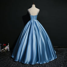 Load image into Gallery viewer, Elegant Prom Dress 2023 Satin Flower Embroidery Spaghetti Straps