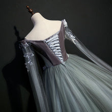 Load image into Gallery viewer, Fairy Prom Dress 2023 Puffy Tulle with Appliques Velvet