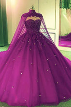 Load image into Gallery viewer, Princess Prom Dress 2023 Strapless Ball Gown with Shawl