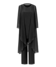 Load image into Gallery viewer, Teal Blue Mother of the Bride Dress - 3 Pieces Chiffon Jacket Vest Pants Plus Size Petite