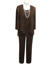 Load image into Gallery viewer, Moss Green Mother of the Bride Dress Pants Suits Plus Size for Wedding 3 Pcs