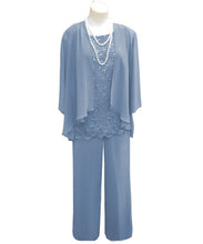 Load image into Gallery viewer, Dusty Blue Mother of the Bride Dress Pants Suits Plus Size Petite Loose Fit