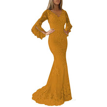 Load image into Gallery viewer, Lace Appliques Prom Dresses 2023 Illusion Sleeves V Neck