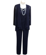 Load image into Gallery viewer, Dusty Blue Mother of the Bride Dress Pants Suits Plus Size Petite Loose Fit