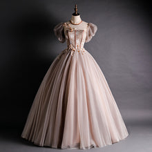 Load image into Gallery viewer, Pink Prom Dress 2023 Illusion Puffy Sleeves Fairy
