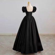 Load image into Gallery viewer, Black Prom Dress 2023 Velvet Puff Balloon Sleeves Corset Back