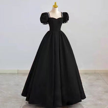 Load image into Gallery viewer, Black Prom Dress 2023 Velvet Puff Balloon Sleeves Corset Back