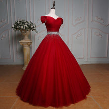 Load image into Gallery viewer, Red Prom Dress 2023 Off the Shoulder Beaded Tulle