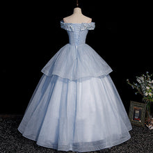 Load image into Gallery viewer, Princess Prom Dress 2023 Beaded Off the Shoulder Tulle