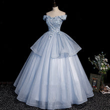 Load image into Gallery viewer, Princess Prom Dress 2023 Beaded Off the Shoulder Tulle