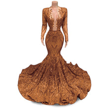 Load image into Gallery viewer, Black Girl Prom Dress 2023 Sequin with Long Sleeves