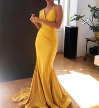 Load image into Gallery viewer, Yellow Prom Dress 2023 Spaghetti Straps Ruffles