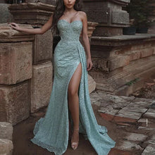 Load image into Gallery viewer, Trendy Prom Dress 2023 Strapless Sequin with High Split