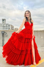 Load image into Gallery viewer, Gorgeous Prom Dress 2023 Spaghetti Straps Cascading Ruffles