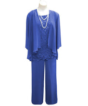 Load image into Gallery viewer, Dusty Blue Mother of the Bride Dress Pants Suits Plus Size Petite Loose Fit