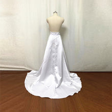 Load image into Gallery viewer, White Detachable Overskirt Satin Bridal Skirt Floor Length Wedding Skirt