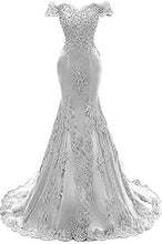 Load image into Gallery viewer, Mermaid Off-the-shoulder Green Lace Prom Dress 2022 Corset Back Long Evening Dress