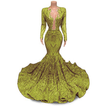 Load image into Gallery viewer, Black Girl Prom Dress 2023 Sequin with Long Sleeves