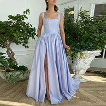Load image into Gallery viewer, Lilac Prom Dress 2023 Square Neck with Pleats Slit