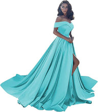 Load image into Gallery viewer, Prom Dresses 2023 for Women Ball Gown Off the Shoulder with Slit