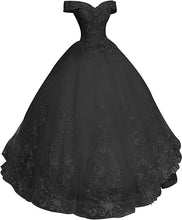 Load image into Gallery viewer, Prom Dresses 2023 for Women Ball Gown Quinceanera Dress Off the Shoulder Appliques