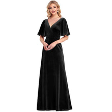 Load image into Gallery viewer, Prom Dresses 2023 with Sleeves V Neck Velvet
