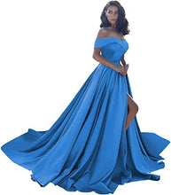 Load image into Gallery viewer, Prom Dresses 2023 for Women Ball Gown Off the Shoulder with Slit
