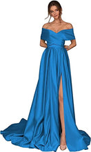 Load image into Gallery viewer, Prom Dresses 2023 for Women Ball Gown Off the Shoulder Satin with Split