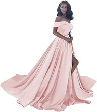 Load image into Gallery viewer, Prom Dresses 2023 for Women Ball Gown Off the Shoulder with Slit