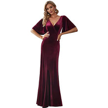 Load image into Gallery viewer, Prom Dresses 2023 with Sleeves V Neck Velvet