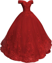 Load image into Gallery viewer, Prom Dresses 2023 for Women Ball Gown Quinceanera Dress Off the Shoulder Appliques