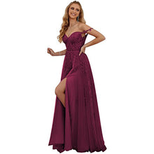Load image into Gallery viewer, Lace Appliques Prom Dresses 2023 Spaghetti Straps Slit