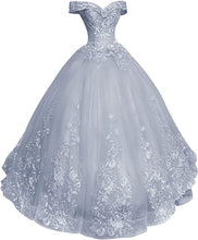Load image into Gallery viewer, Prom Dresses 2023 for Women Ball Gown Quinceanera Dress Off the Shoulder Appliques