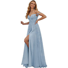 Load image into Gallery viewer, Lace Appliques Prom Dresses 2023 Spaghetti Straps Slit