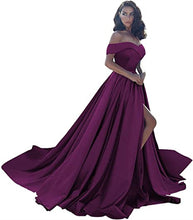 Load image into Gallery viewer, Prom Dresses 2023 for Women Ball Gown Off the Shoulder with Slit