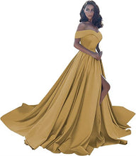Load image into Gallery viewer, Prom Dresses 2023 for Women Ball Gown Off the Shoulder with Slit