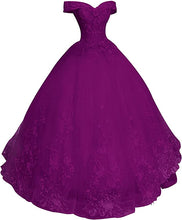 Load image into Gallery viewer, Prom Dresses 2023 for Women Ball Gown Quinceanera Dress Off the Shoulder Appliques