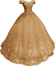 Load image into Gallery viewer, Prom Dresses 2023 for Women Ball Gown Quinceanera Dress Off the Shoulder Appliques