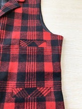 Load image into Gallery viewer, Plaid Red Satin Back Wedding Vest for Groomsmen
