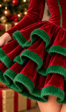 Load image into Gallery viewer, Red Velvet Christmas Corset Dress Elegant Mini Dress for Women

