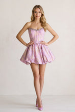Load image into Gallery viewer, Lilac Strapless Homecoming Dress A Line Mini Dress with Beading
