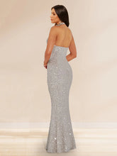 Load image into Gallery viewer, Sheath Halter Sleeveless Sequin Mermaid Prom Dresses 2026
